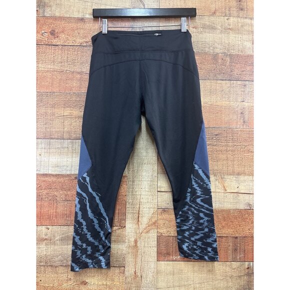 Nike Womens Black & Blue Colorblock Leggings M Stretchy Activewear - Picture 4 of 6